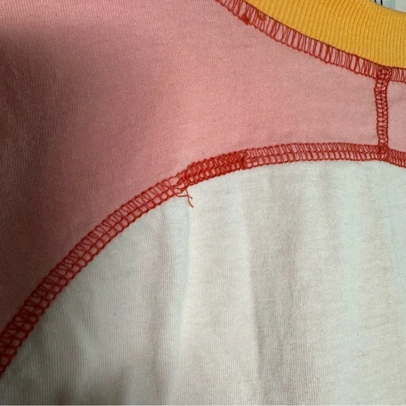 Urban Outfitters BDG Colby Seamed Long Sleeve Tee Color Block Size Medium - Picture 12 of 12